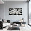 Vagues blanches abstraites sur fond noir-1427523811