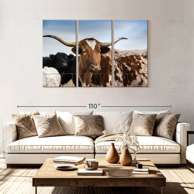Longhorn tacheté Brampt, H 48 po x l 74 po