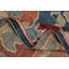 Tapis bleu à motif floral Oushak 10 x 14