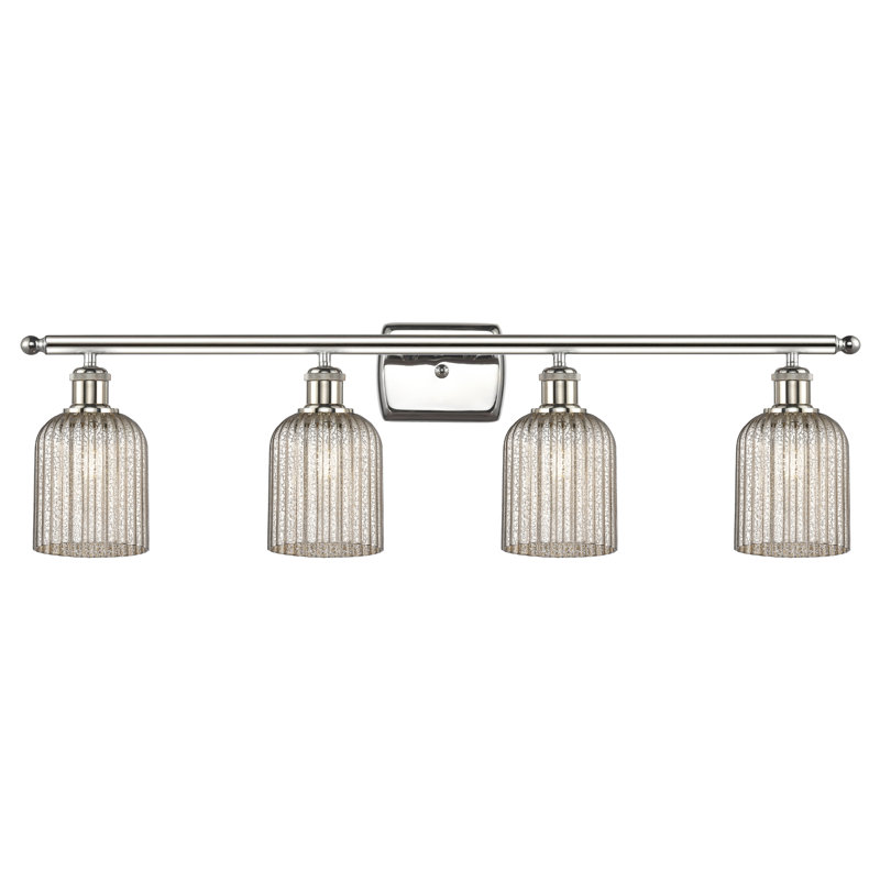 Fiennes 4 - Light Dimmable Vanity Light, Polished Nickel, Metallic Gray