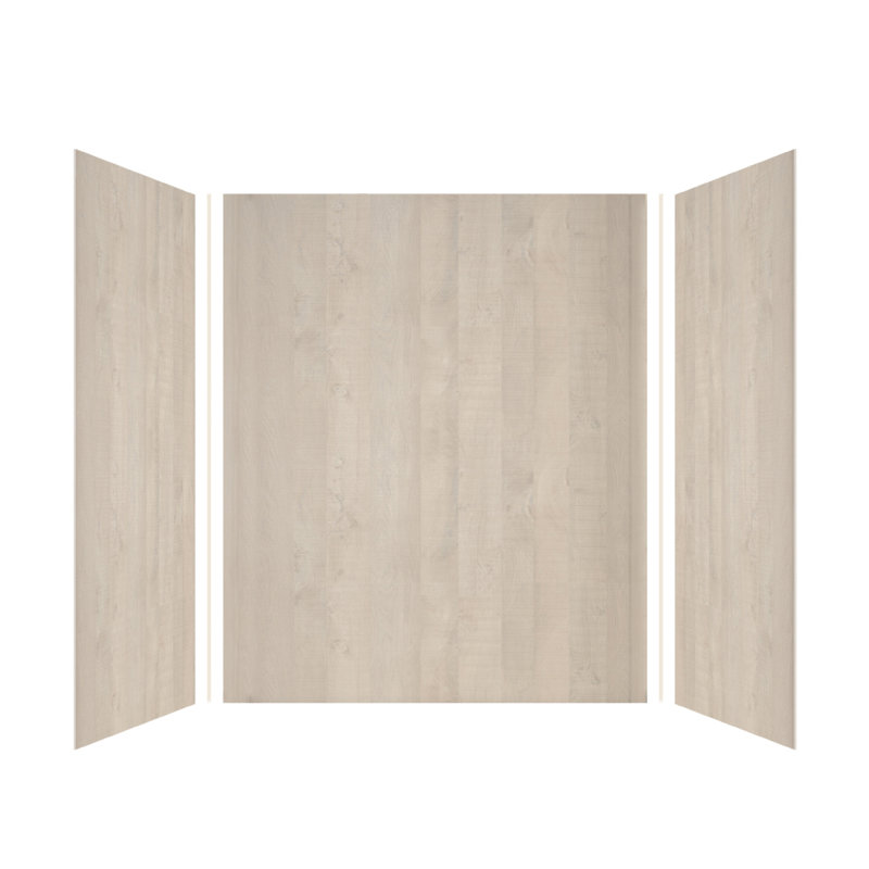 Paroi de douche à 3 panneaux Expressions, H 72 po x l 60 po x P 48 po, Chêne blanchi