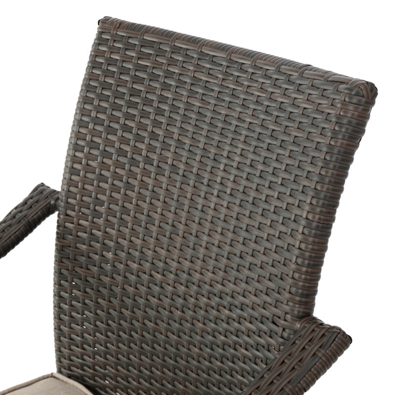 8 - Person Acacia Wicker Patio Dining Set with Rectangular Table , Cushions Included