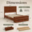 Lit en bois avec rangement à 4 tiroirs et banc, base de lit plateforme géométrique-125974005-125974006