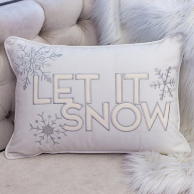 Coussin en velours ivoire avec insert Nneka Let It Snow 14 x 20