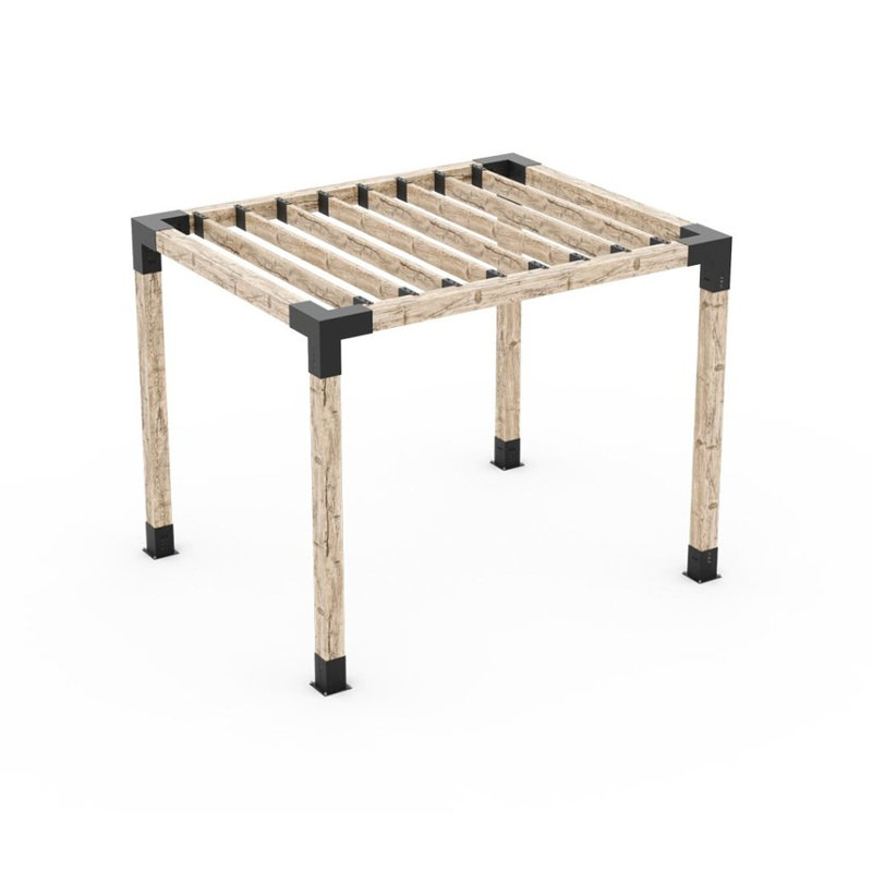 Ensemble de pergola Toja pour poteaux en bois 6 x 6 avec supports de chevron Knect 2 x 6, 196.8" H x 187.2" W x 187.2" D