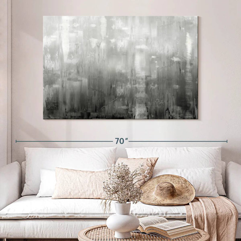 Avery Textural In Grey, 34" H x 51" W
