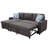 Dark Brown Microfiber 2-Piece Reversible Sleeper Sectional Sofa with Storage-2104766854