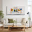 Art mural sur toile avec des chats géométriques colorés-783129677
