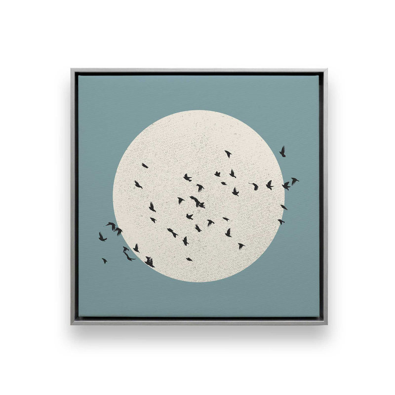 «Lunar Journey», reproduction sur toile, H 18 po x l 18 po, Cadre flottant en chrome poli