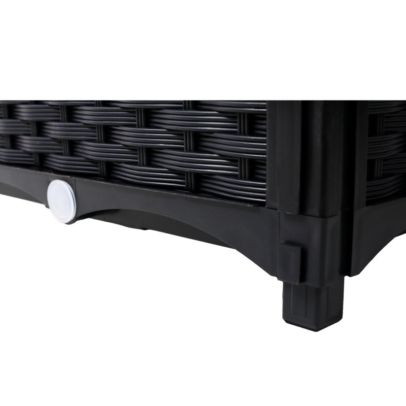 Outdoor Standing Planter Beds: 27.7" Height, 47.2"X15.7" Black Polypropylene Raised Garden Beds For Veggies, Flowers, Herbs With Drainage System Elevated Kit: 47.2"X15.7"X27.7" And Easy Setup