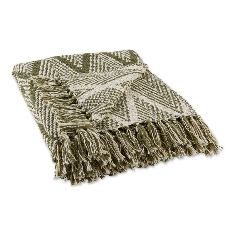 Hand Woven Throw Blanket, Green