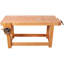 Établi 67 po en bois de hêtre massif avec étau en bois intégré et trous pour chien pour atelier de menuiserie