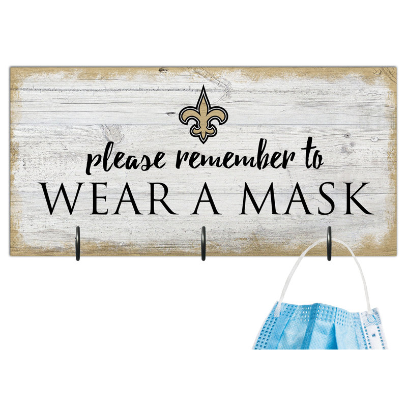 Wall 3 - Hook Wall Mounted Coat Rack, New Orleans Saints