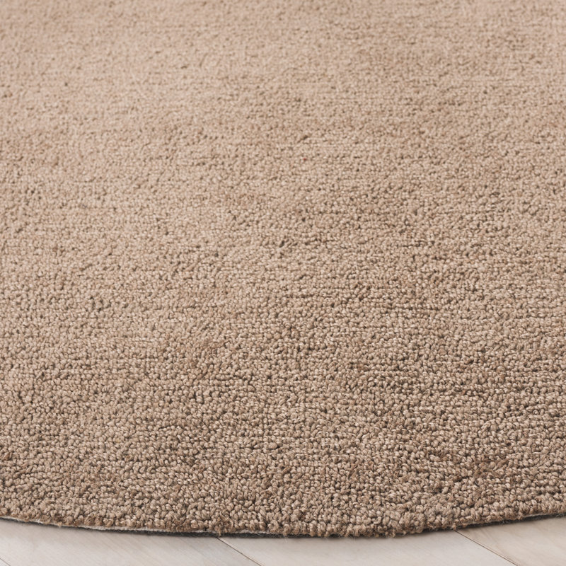 Hockingport Hand Tufted Jute Cotton Rug in Beige/Gray, Round 6'