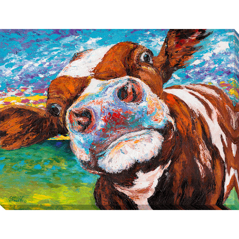 Curious Cows I - Wrapped Canvas Print