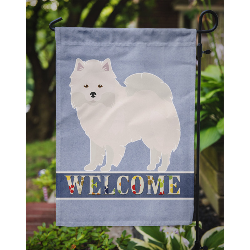 Double Sided 15'' H x 11'' W Polyester Garden Flag, American Eskimo