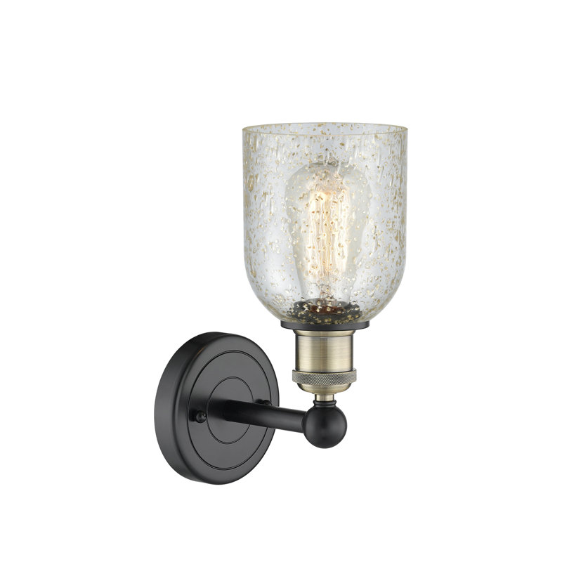 Carmi Armed Sconce, Mica, Black Antique Brass