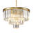 Geboe 6 - Light Gold Modern Crystal Chandelier Round Dimmable 3-Tiered Pendant Light Fixture  -1702662180