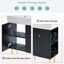 Meuble-lavabo noir 21,6 po, armoire combinée, meuble de rangement pour salle de bain, lavabo simple en céramique, rangement à droite-181113617
