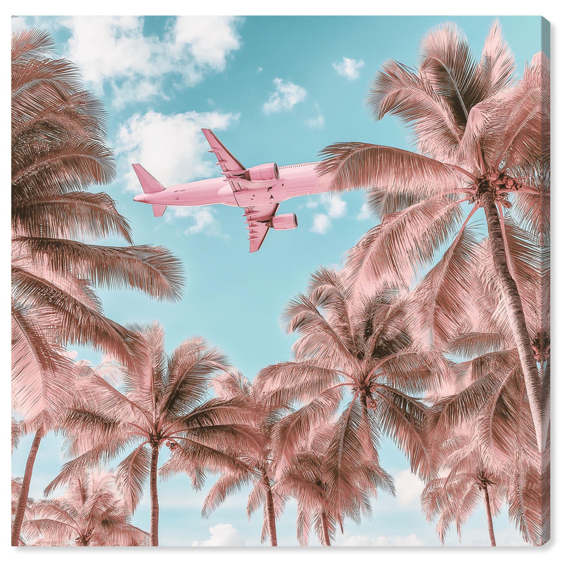 «Jet Set to Paradise» Glam Beach Art par Art Remedy, H 12 po x l 12 po, Toile tendue sur cadre, Ne s’applique pas