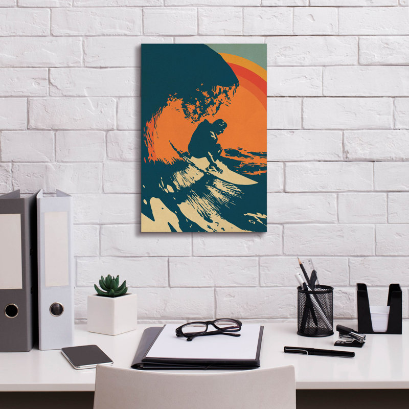 Longshore Tides «Retro Surfer 2» par Gary Williams, H 18 po x l 12 po x P 0,75 po