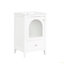 Meuble-lavabo de 20 po avec lavabo, armoire de salle de bain avec porte en verre à fermeture douce, tiroir
