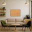 Tableau d'affichage en liège naturel avec cadre doré et perles Bradford-918144040-918144045