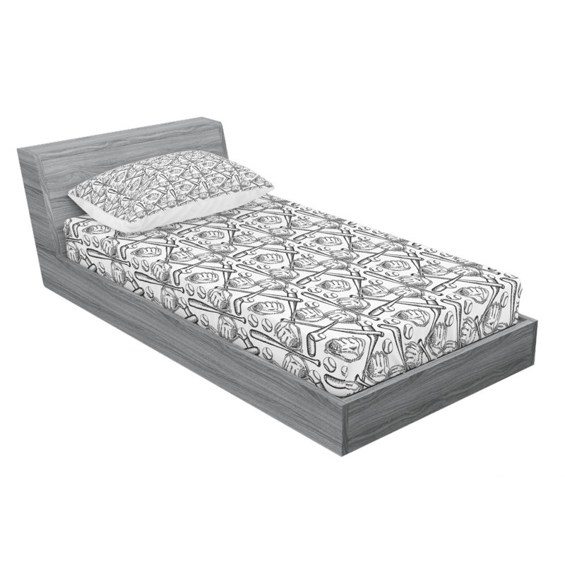 Microfiber Patterned Fitted Sheet, Twin XL Fitted Sheet with 1 Pillowcase
