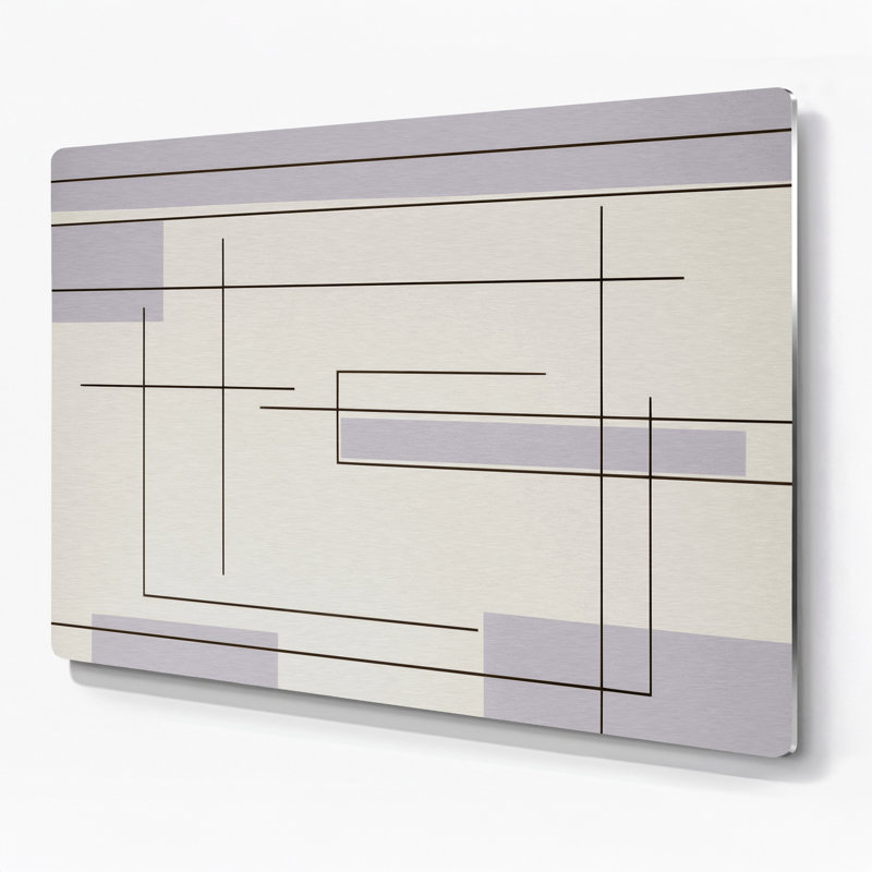 Minimalisme 42, art mural gris en métal, H 11 po x l 14 po