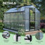 Aoodor Aluminum Walk-In Greenhouse with Polycarbonate Panels-87292388-95996360