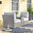 Fully Assembled Patio For 2 People, 3 With 6 Foam-filled Gray Cushions, Side Table Built-in Cup Holders, Weather- , Quick Installation Outdoor Seating Group And Table, Aluminum Frame In Ready To Use