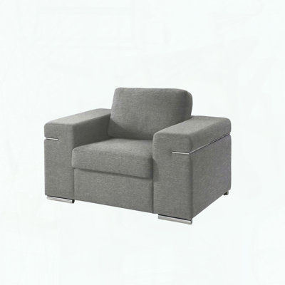Fauteuil Giuliana - tissu gris clair tissé