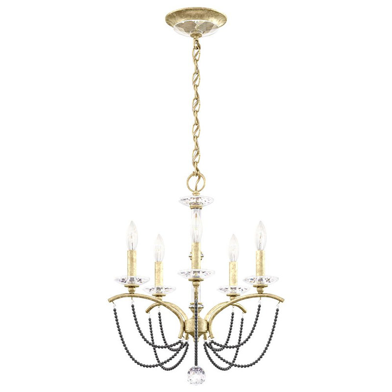 Priscilla 5 - Light Chandelier, Heirloom Silver/Dark Gray Pearl