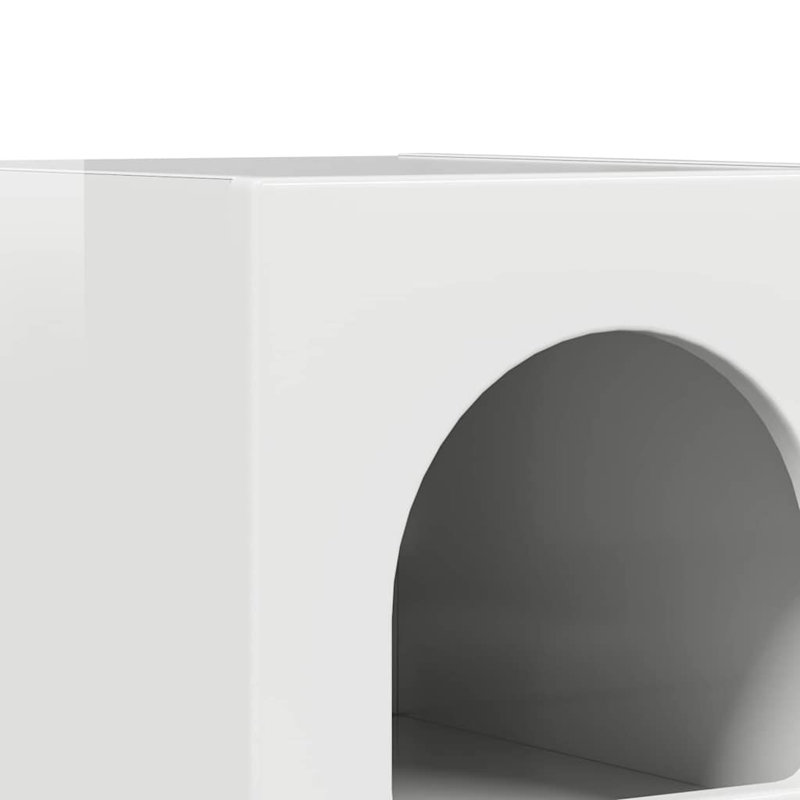 29.5cm W Manufactured Wood Bedside Table, High Gloss White