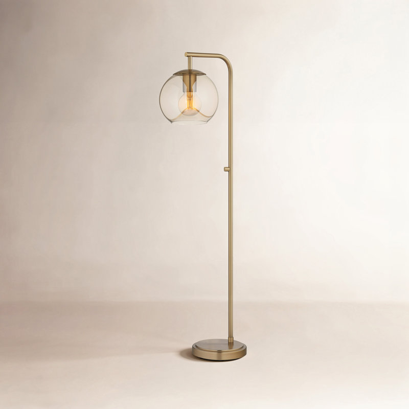 Claire 58.5'' Task Floor Lamp, Brass, Tinted Amber