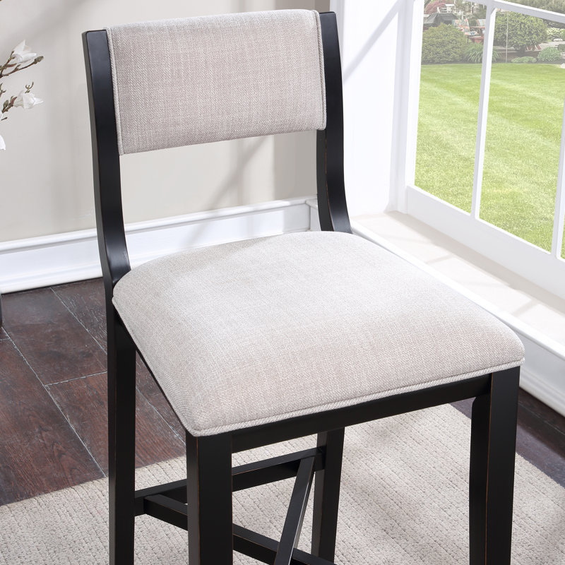 Barcelona Upholstered Counter Stool with Solid Wood Frame, Bar Stool (30” Seat Height)