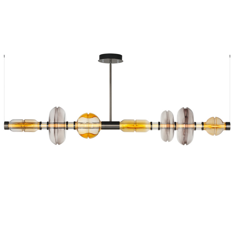 Gusto 1 - Light LED Pendant, Smoked Gray/Warm Amber, Gunmetal