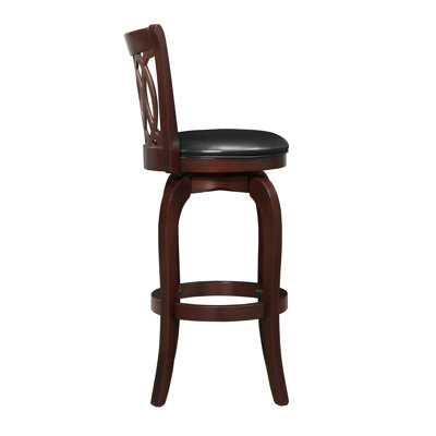 Alyn Swivel Upholstered Counter Stool with Solid Wood Frame