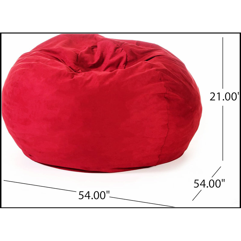 5-Foot High-Density Shredded Foam Bean Bag Chair For Kids And Adults, With Removable Microsuede Cover, Ideal For Reading And Lounging
