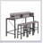 59 Inch Farmhouse Bar Table with Power Socket, LED Light, and 3 Saddle Stools for Living and Dining Rooms