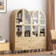 Armoire de rangement pour garde-manger 71 po avec bibliothèques, portes vitrées et 4 tiroirs (ensemble de 2)-141278779