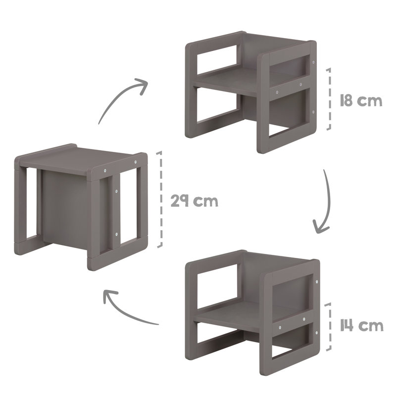 3-In-1 Children'S Seating Group In, Rectangular, Anthracite