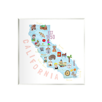 Au-613-Giclee " California Tourist Spots State " by Carla Daly
