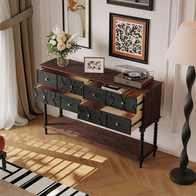 Armoire d'entrée rétro de style français, H 37,4 po x l 59 po x P 15 po