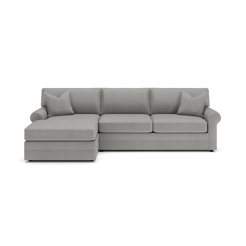 Canapé modulaire 2 pièces avec méridienne Comfy, Orienté à gauche (vu de face), Gris clair Bayou