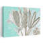 Art mural abstrait printemps été bleu clair clair sur fond gris primitif floral 1-505720887