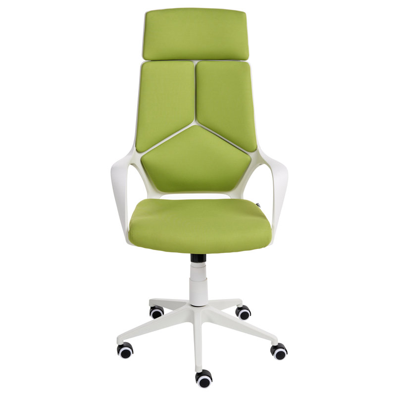 Polyester Office Chair with Headrest, Lime Green