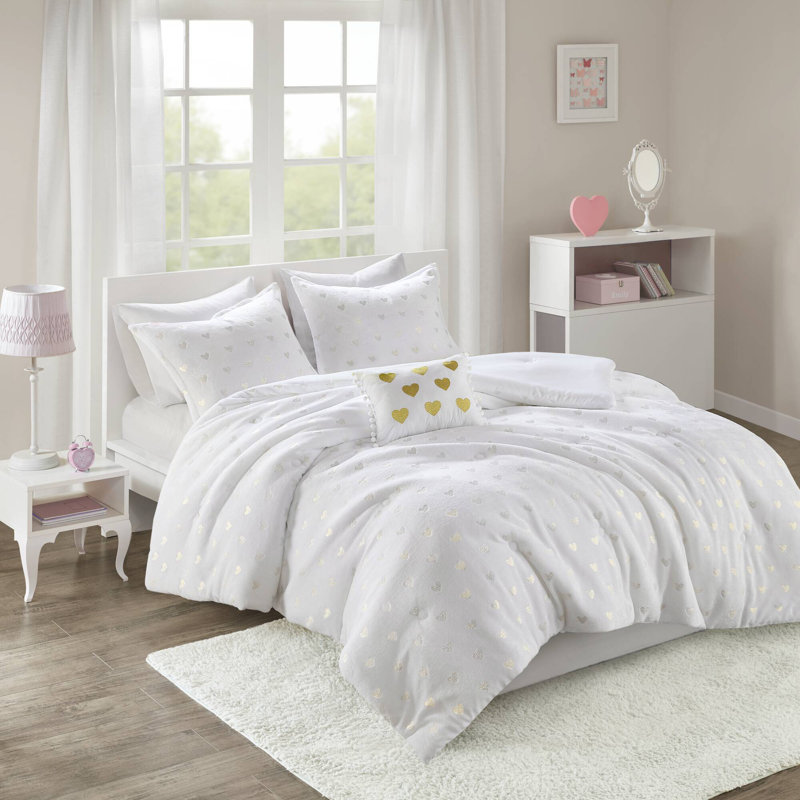 Ensembles de literie doux, Édredon simple TG + 3 pièces supplémentaires, Blanc