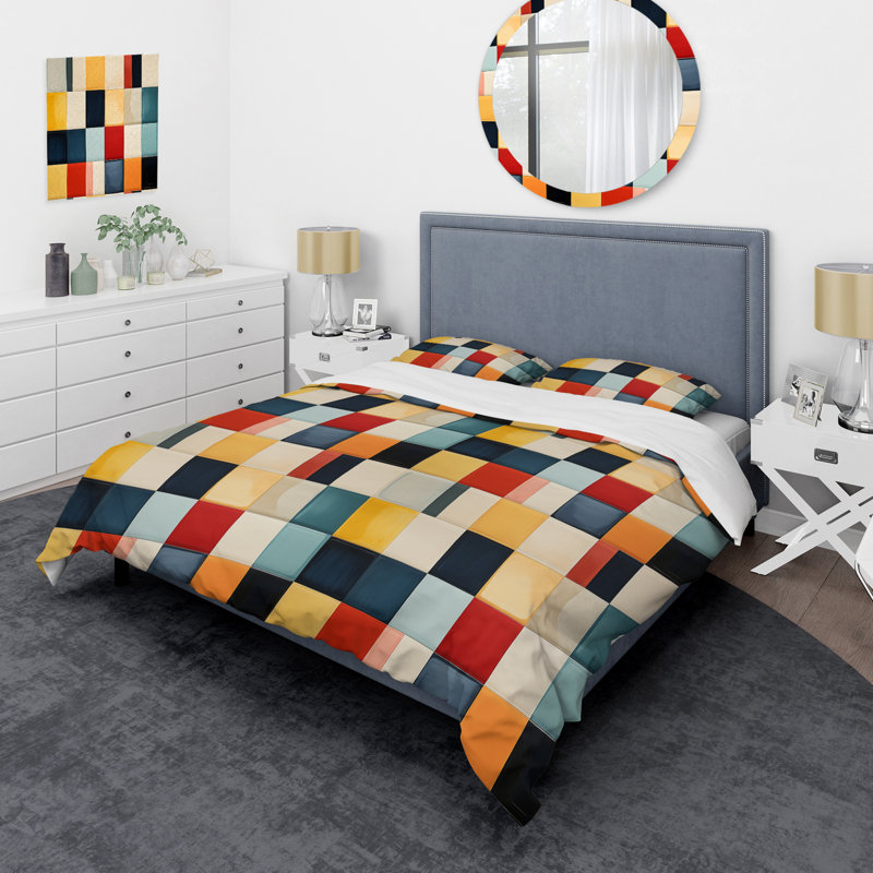 Ensemble de housse de couette à rayures Contemporary Canvas I, Housse de couette simple + 1 taie décorative stan