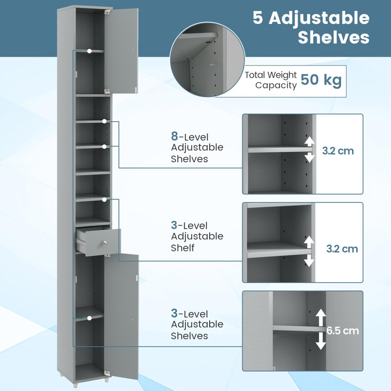 Adae Linen Cabinet, Matte Black